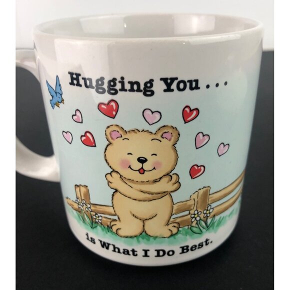 Vintage Russ Berrie Hugging You is What I Do Best/Teddy Bear Theme Coffee Mug - Picture 3 of 10